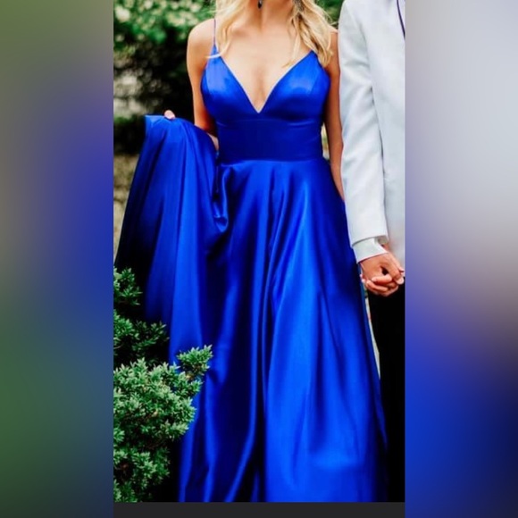 Sherri Hill Prom Dress Blue size 6 - Picture 2 of 2